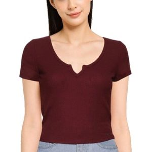Hollister Waffle Knit Notch T-Shirt